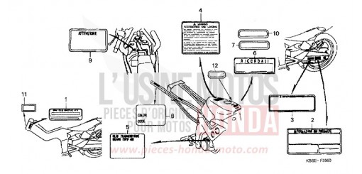 ETIQUETTE DE PRECAUTIONS NSR125R1 de 2001